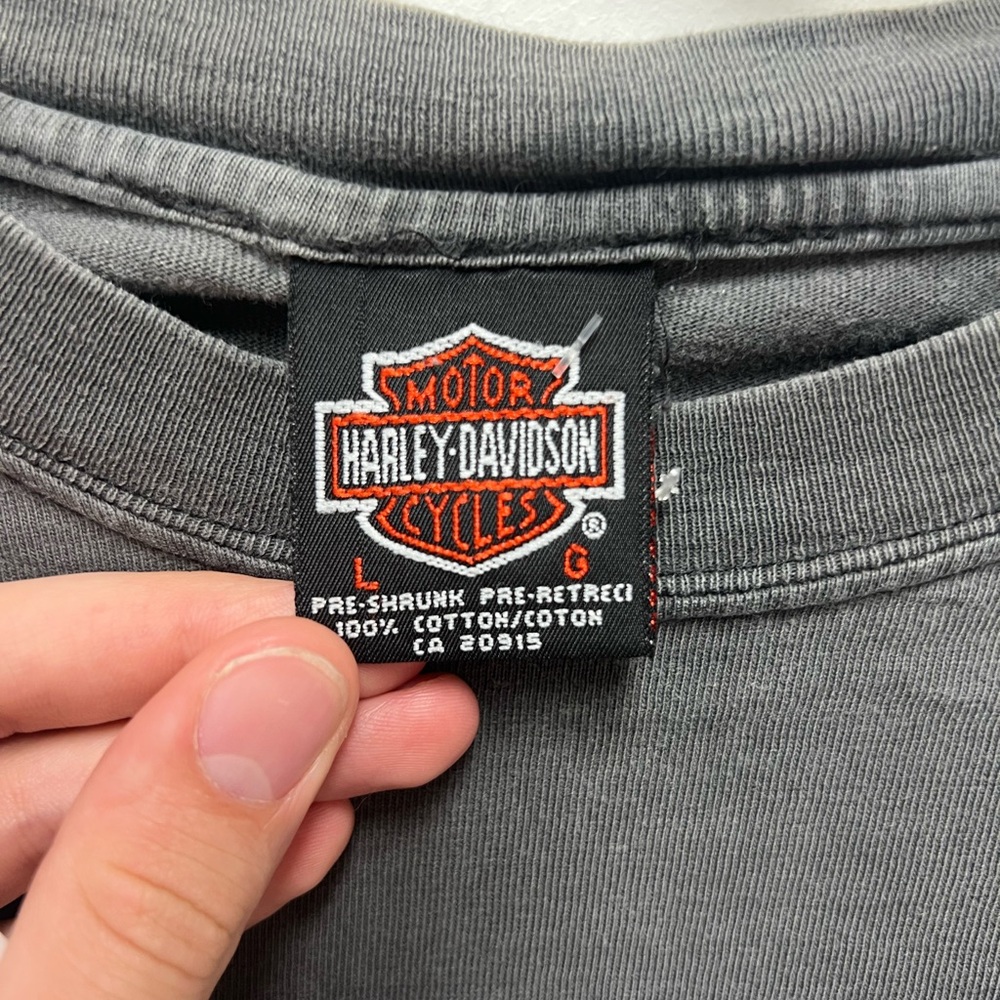 Vintage Harley-Davidson Charlottetown Canada Black Long Sleeve Shirt - Picture 3 of 5